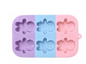Molde silicona tricolor 6 hombres de jengibre